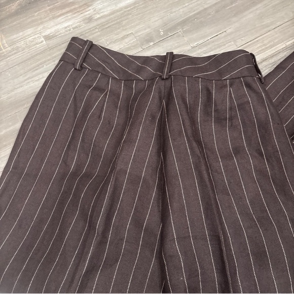 Lauren Ralph Lauren Women's Brown Pinstripe Pants - Picture 5 of 5